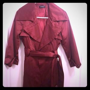 Bebe dark red trench size small - like new